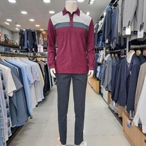 런던포그 HL01 코트니배색 카라 스판티셔츠 Liwtc952