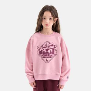 [본사][아웃도어프로덕츠키즈]여아 세미크롭 그래픽 맨투맨 (핑크) OD253IMM74_PNK