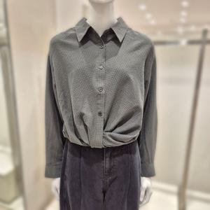 [비지트인뉴욕]밑단 꼬임 언발 체크 셔츠 VB9LS10