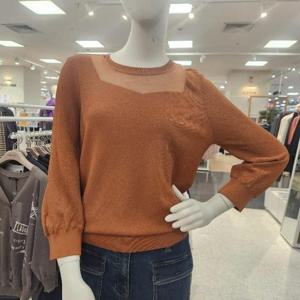 올리비아로렌 HC05 볼륨소매 라운드 니트 탑 VOCBL4F7331