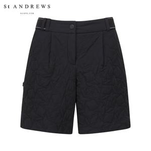 [세인트앤드류스] 여성 백 밴딩 퀼트 패딩 하프 팬츠 821E3PS285_BK