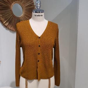 르피타 HC06 까실까실한 모양단추 니트(카멜) L253BSW954