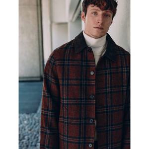 [갤럭시 라이프스타일] 울 체크 초어 재킷  브릭 (GC5938L03C)