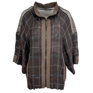 [데시데]린넨체크 메쉬배색 루즈핏 점퍼 DPS530