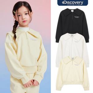 [디스커버리키즈] DKTR91056 여아 세미크롭 반집업 맨투맨