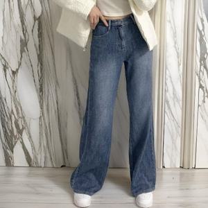 [다잇템][다잇템] 여자 검정데님 논스판 넓은 FW 청바지_1988523