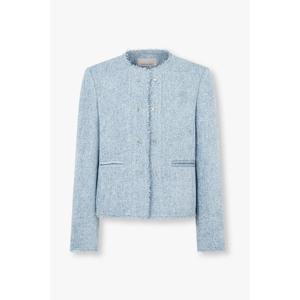 [보브]프린지 트림 스터드 버튼 트위드 자켓7155310005