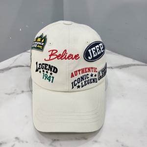 [지프]JO3GCU039 베이지 레터링&와펜장식 볼캡 야구모자_SC