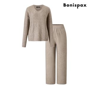 [보니스팍스]꽈배기 니트 밴딩 팬츠 셋업 (XP4OW003L0)