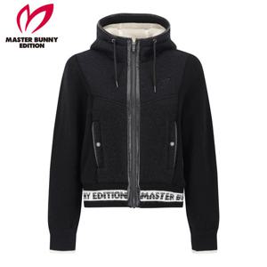 [마스터바니] 여성 덤블 믹스 패딩 후드 집업 가디건