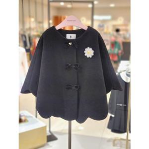 [프렌치캣 9D] 블랙 스칼럽 망토 자켓 (Q55DAK050)