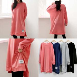 빅사이즈 큰옷 IL 라벨패치트임롱긴팔티(K760H403)