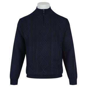 남자 겨울 케이블 하프넥 기모 반집업 니트 DD-KN-628-2-네이비