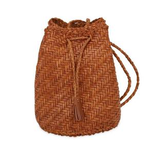 [꼬르소밀라노]드래곤디퓨전 여성 폼폼 더블 점프 탄 버킷백 8838 TAN