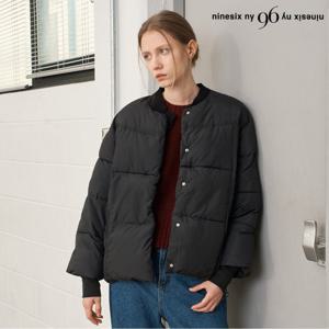 [나인식스뉴욕]밑단 스트링 니트 레이어드 패딩점퍼 (NP4JJ003L0)