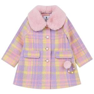 [프랜치켓] 여아키즈겨울코트 연보라 체크 CT Q55DCC040N6