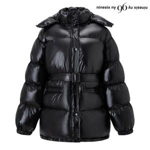 [나인식스뉴욕]벨티드 후드 탈부착 하프 패딩 점퍼 (NP4JJ011L0)