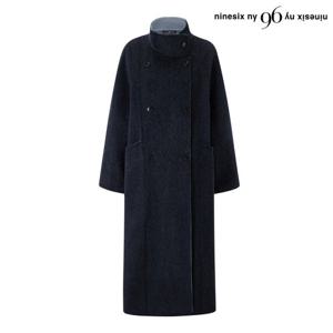 [나인식스뉴욕]더블 버튼 울 블렌드 반하이넥 롱 코트 (NP4JH009L0)