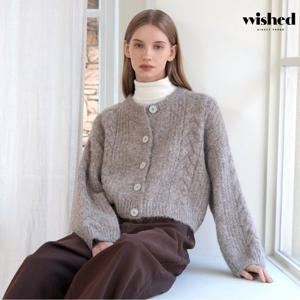 [위시드]라운드 꽈배기 니트 가디건 (WICDCD025)