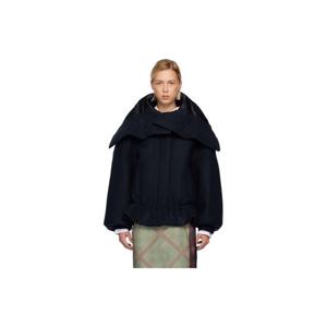 26 SS 드리스반노튼 여성 네이비 본딩 쇼트 파카 252358F063010