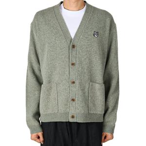 메종키츠네 25FW 남성 폭스헤드 울 가디건 로렐그린 PM00510KT1180 P131