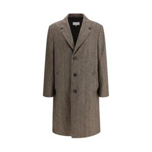 26 SS 메종마르지엘라 헤링본 패턴 버튼 싱글 브레스티드 코트 S67AA0070M35607 TP444935328