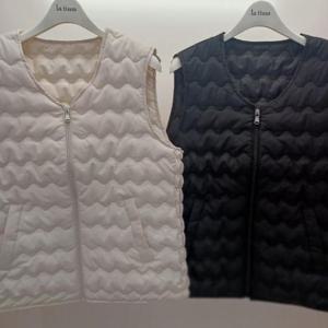 Destijl HC06 핏감있는 옆조절스모크밴딩 퀼팅 집업 경량 패딩 조끼 D2543vt05