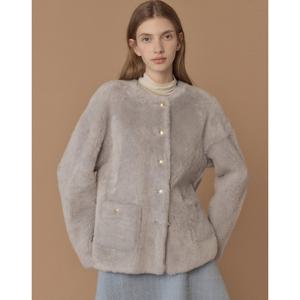 질스튜어트 뉴욕 여성 25FW PREMIUM 천연 양모피 블루그레이 FUR 자켓 점퍼 JSJU5D520G1