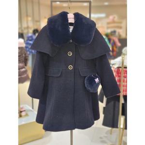 [프렌치캣 9D] 네이비 케이프 주름 코트 (Q55DCC050N5)