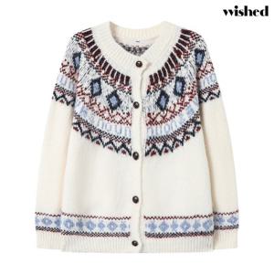 [위시드]라운드넥 패턴 윈터 니트 가디건 (WICDCD040)
