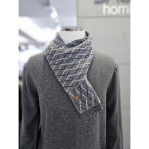 바쏘옴므 세이브존03 바쏘옴므 남자 목도리 그레이 아가일  100% 머플러 WSATZ4AW07A