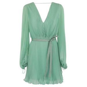 26 SS 막스마라 그린 Visita 비지타 V넥 플리츠 미니 드레스 2411221124600