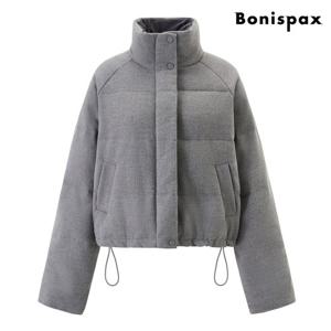 [보니스팍스]데일리 밑단 스트링 집업 패딩 점퍼 (XP4JJ053L0)