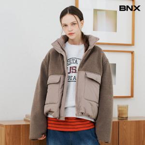 [비엔엑스]캐쥬얼 하이넥 부클 배색 포켓 스트링 점퍼 (BX4JP038L0)