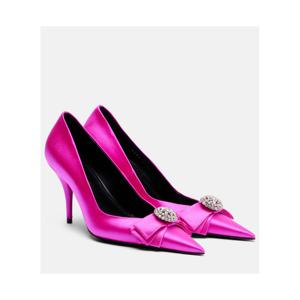 발렌시아가 Avenue Palazzo 90 임벨리시드 새틴 펌프스 P01146763