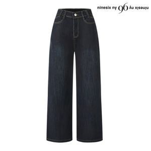 [나인식스뉴욕]하이웨스트 융털 안감 와이드 데님 팬츠 (NP4TA018L0)