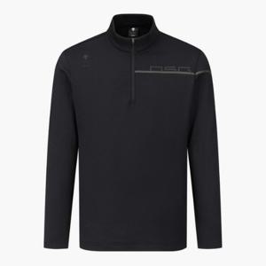 데상트골프티셔츠 VQA DQ42MFTLO3-BLKG 남성 가루이시 반집업 긴팔 티셔츠 / BLACK