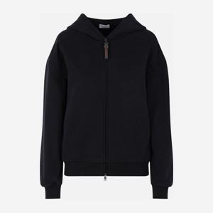 브루넬로쿠치넬리 모닐리 자수 가죽 지퍼 후드 집업 MN05NHF406