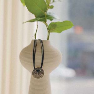 바이데이지 마카사이트 레더코드 실버 목걸이 Bn0601