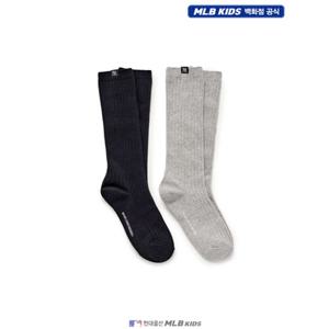 [MLB키즈US] (7FSOB156N-50BKS) 베이직 니삭스 2번들 아동양말 키즈양말