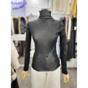 밸리걸 세이브존01 프릴 시스루 레이어드 망사 폴라 탑 803750