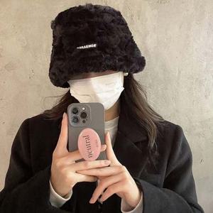 여성 캐주얼 윈터 겨울 끈조절 따뜻 앙고라 털 버킷햇