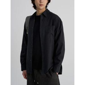 (456164MMER) [에잇세컨즈] 소프트 브러시 잔체크 셔츠  네이비