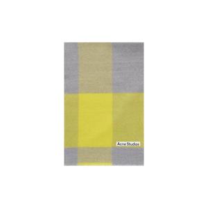 아크네 스튜디오 체크 울 머플러 에시드 옐로우 카본 그레이 CA0247-DEM