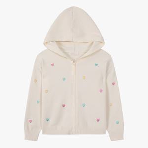 로엠걸즈하트 자수 후드 스웨터 짚업점퍼 RGCK2613P