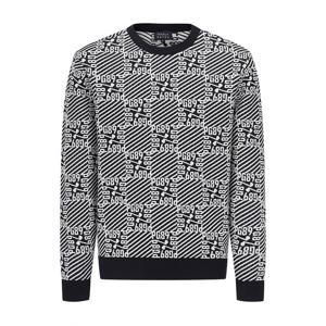 [파리게이츠] 남성 로고 자카드 블록 체크 긴팔 니트 511F1SR201NA