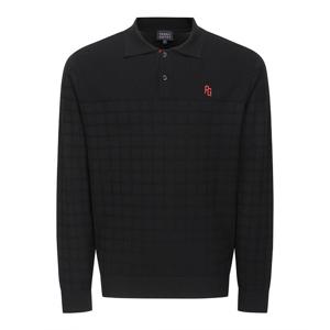 [파리게이츠] 남성 블록 체크 조직감 믹스 긴팔 니트 511F1SR202BK