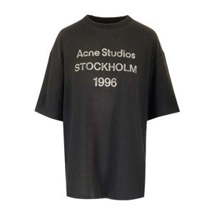 아크네스튜디오 로고 프린트 코튼 헴프 크루넥 티셔츠 CL0196 B