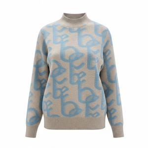 [안지크]포인트 레터링 반폴라 니트 AJ4KP5100