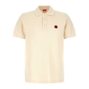 겐조 로고 자수 피케 플라워 패치 폴로 티셔츠 FF65PO153 4PU03